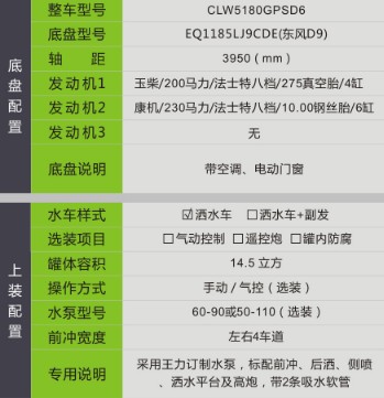 國六東風(D9)14.5方灑水車 國六東風(D9)14.5方灑水車
